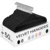 imageSONGMICS Velvet Hangers 50 Pack NonSlip Clothes Hangers with Shoulder Notches Pants Bar 360 Swivel Hook SpaceSaving for Closet Ink Black UCRF029B05Ink Black