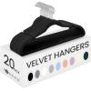 imageSONGMICS Velvet Hangers 50 Pack NonSlip Clothes Hangers with Shoulder Notches Pants Bar 360 Swivel Hook SpaceSaving for Closet Ink Black UCRF029B05Ink Black