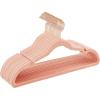 imageSONGMICS Velvet Hangers 50 Pack NonSlip Clothes Hangers with Shoulder Notches Pants Bar 360 Swivel Hook SpaceSaving for Closet Ink Black UCRF029B05Jelly Pink