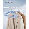 imageSONGMICS Velvet Hangers 50 Pack NonSlip Clothes Hangers with Shoulder Notches Pants Bar 360 Swivel Hook SpaceSaving for Closet Ink Black UCRF029B05Pale Blue