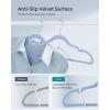 imageSONGMICS Velvet Hangers 50 Pack NonSlip Clothes Hangers with Shoulder Notches Pants Bar 360 Swivel Hook SpaceSaving for Closet Ink Black UCRF029B05Pale Blue