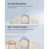 imageSONGMICS Velvet Hangers 50 Pack NonSlip Clothes Hangers with Shoulder Notches Pants Bar 360 Swivel Hook SpaceSaving for Closet Ink Black UCRF029B05Pale Blue