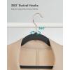 imageSONGMICS Velvet Hangers NonSlip Hanger Rose Gold Color Swivel Hook 50Pack Dove Gray UCRF026G50Black