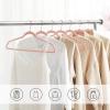 imageSONGMICS Velvet Hangers NonSlip Hanger Rose Gold Color Swivel Hook 50Pack Dove Gray UCRF026G50Pink