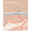 imageSONGMICS Velvet Hangers Set of 50 Clothes Hanger with Rose Gold Swivel Hook NonSlip and SpaceSaving 02Inch Thick 171Inch Long for Coat Shirt Dress Pants Tie Cloud White UCRF021W02Rose Gold  Coral Pink