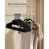 imageSONGMICS Velvet Hangers Set of 50 Clothes Hanger with Rose Gold Swivel Hook NonSlip and SpaceSaving 02Inch Thick 171Inch Long for Coat Shirt Dress Pants Tie Cloud White UCRF021W02Black  Ink Black