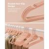 imageSONGMICS Velvet Hangers Set of 50 Clothes Hanger with Rose Gold Swivel Hook NonSlip and SpaceSaving 02Inch Thick 171Inch Long for Coat Shirt Dress Pants Tie Cloud White UCRF021W02Rose Gold  Coral Pink