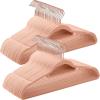 imageSONGMICS Velvet Hangers Set of 50 Clothes Hanger with Rose Gold Swivel Hook NonSlip and SpaceSaving 02Inch Thick 171Inch Long for Coat Shirt Dress Pants Tie Cloud White UCRF021W02Rose Gold  Coral Pink