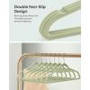 imageSONGMICS Velvet Hangers Set of 50 Clothes Hanger with Rose Gold Swivel Hook NonSlip and SpaceSaving 02Inch Thick 171Inch Long for Coat Shirt Dress Pants Tie Cloud White UCRF021W02Rose Gold  Lime Green