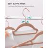 imageSONGMICS Velvet Hangers Set of 50 Clothes Hanger with Rose Gold Swivel Hook NonSlip and SpaceSaving 02Inch Thick 171Inch Long for Coat Shirt Dress Pants Tie Cloud White UCRF021W02Rose Gold  Caramel Brown