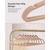 imageSONGMICS Velvet Hangers Set of 50 Clothes Hanger with Rose Gold Swivel Hook NonSlip and SpaceSaving 02Inch Thick 171Inch Long for Coat Shirt Dress Pants Tie Cloud White UCRF021W02Rose Gold  Caramel Brown