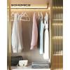 imageSONGMICS Velvet Hangers Set of 50 Clothes Hanger with Rose Gold Swivel Hook NonSlip and SpaceSaving 02Inch Thick 171Inch Long for Coat Shirt Dress Pants Tie Cloud White UCRF021W02Rose Gold  Cloud White