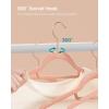 imageSONGMICS Velvet Hangers Set of 50 Clothes Hanger with Rose Gold Swivel Hook NonSlip and SpaceSaving 02Inch Thick 171Inch Long for Coat Shirt Dress Pants Tie Cloud White UCRF021W02Rose Gold  Coral Pink