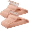 imageSONGMICS Velvet Hangers Set of 50 Clothes Hanger with Rose Gold Swivel Hook NonSlip and SpaceSaving 02Inch Thick 171Inch Long for Coat Shirt Dress Pants Tie Cloud White UCRF021W02Rose Gold  Coral Pink