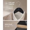 imageSONGMICS Wooden Hangers 20Pack Wood Coat Hangers with Shoulder Notches Swivel Hook NonSlip for Jackets Shirts Suits Black and Silver UCRW02B20Black  Silver