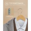 imageSONGMICS Wooden Hangers 20Pack Wood Coat Hangers with Shoulder Notches Swivel Hook NonSlip for Jackets Shirts Suits Black and Silver UCRW02B20Natural