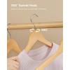 imageSONGMICS Wooden Hangers 20Pack Wood Coat Hangers with Shoulder Notches Swivel Hook NonSlip for Jackets Shirts Suits Black and Silver UCRW02B20Natural