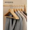 imageSONGMICS Wooden Hangers 20Pack Wood Coat Hangers with Shoulder Notches Swivel Hook NonSlip for Jackets Shirts Suits Black and Silver UCRW02B20Natural