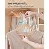 imageSONGMICS Wooden Hangers Pack of 24 Coat Hangers NonSlip Pants Bar 360 Swivel Hooks for Jackets Shirts Coats Natural Wood UCRW010N2412 Pack
