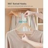 imageSONGMICS Wooden Hangers Pack of 24 Coat Hangers NonSlip Pants Bar 360 Swivel Hooks for Jackets Shirts Coats Natural Wood UCRW010N2424 Pack