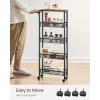imageVASAGLE Slim Rolling Cart 4Tier Storage Cart Narrow Cart with Handle 87 Inches Deep Metal Frame for Kitchen Dining Room Living Room Home Office Rustic Brown and Classic Black ULRC033B01Rustic Brown  Classic Black