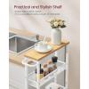imageVASAGLE Slim Rolling Cart 4Tier Storage Cart Narrow Cart with Handle 87 Inches Deep Metal Frame for Kitchen Dining Room Living Room Home Office Rustic Brown and Classic Black ULRC033B01Oak Beige  Classic White