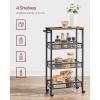 imageVASAGLE Slim Rolling Cart 4Tier Storage Cart Narrow Cart with Handle 87 Inches Deep Metal Frame for Kitchen Dining Room Living Room Home Office Rustic Brown and Classic Black ULRC033B01Rustic Brown  Classic Black