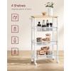 imageVASAGLE Slim Rolling Cart 4Tier Storage Cart Narrow Cart with Handle 87 Inches Deep Metal Frame for Kitchen Dining Room Living Room Home Office Rustic Brown and Classic Black ULRC033B01Oak Beige  Classic White