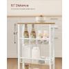 imageVASAGLE Slim Rolling Cart 4Tier Storage Cart Narrow Cart with Handle 87 Inches Deep Metal Frame for Kitchen Dining Room Living Room Home Office Rustic Brown and Classic Black ULRC033B01Oak Beige  Classic White