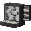 imageSONGMICS 12Slot Watch Box Watch Display Case with Window Solid Wood Veneer Velvet Lining Vertical Storage Space Saving Gift Idea Coffee Brown UJOW014K01Ebony Black