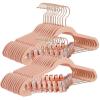 imageSONGMICS 24 Pack Pants Hangers 167 Inch Coat Hangers with Rose Gold Colored Movable Clips HeavyDuty NonSlip SpaceSaving for Pants Skirts Dresses Light Pink UCRF14PK24Light Pink
