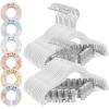 imageSONGMICS 30 Packs Baby Pants Hangers with Clips Kids Hangers with 6 Clothes Dividers NonSlip Childrens Clothes Hanger Black UCRF013B30White