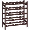 imageSONGMICS 30Bottle Wine Rack 5Tier Freestanding Floor Bamboo Wine Holder Display Stand Shelves Wave Bars Espresso UKWR25BREspresso