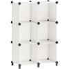 imageSONGMICS 6 Cube Storage Organizer DIY Closet Shelf Plastic Clothes Organizer Modular Bookcase 118 x 118 x 118 Inch Cubes with Feet and Rubber Mallet White ULPC06WCream White