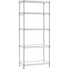 imageSONGMICS 6Tier Storage Shelves Wire Shelving Unit Kitchen Metal Shelves Storage Rack with Adjustable Shelves Shelf Liners 8 Hooks for Garage 138 x 354 x 697 Inches Black ULGR096B01Silver