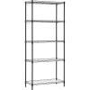 imageSONGMICS 6Tier Storage Shelves Wire Shelving Unit Kitchen Metal Shelves Storage Rack with Adjustable Shelves Shelf Liners 8 Hooks for Garage 138 x 354 x 697 Inches Black ULGR096B01Black