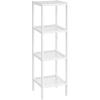 imageSONGMICS Bamboo Storage Shelf 5Tier Shelving Unit Multifunctional in The Entryway Bathroom Living Room Balcony Kitchen 13 x 13 x 575 Inches Cloud White and Light Bamboo UBCB055N01Cloud White