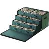 imageSONGMICS Christmas Ornament Storage Box with Side Open Stackable Christmas Storage Container with Lid 4 Drawer Trays 600D Oxford 3Inch 64 Slots Cherry Red URFB037R01Forest Green