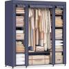 imageSONGMICS Closet Wardrobe Portable Closet for Bedroom Clothes Rail with NonWoven Fabric Cover Clothes Storage Organizer 59 x 177 x 69 Inches 12 Compartments Gray ULSF03GDark Blue