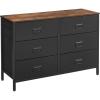 imageSONGMICS Dresser for Bedroom Fabric Dresser with 8 Drawers Storage Organizer Unit with Fabric Drawers Chest of Drawers Steel Frame for Living Room Entryway Rustic Brown and Black ULTS228B01Rustic Brown  Black