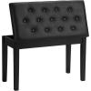 imageSONGMICS Duet Piano Bench with Padded Cushion and Storage Compartment for Music Books Tufted Wooden Seat Black ULPB074B01