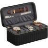imageSONGMICS HOME RONNE Collection  3Slot Mens Jewelry Box Watch Travel Case PU Leather Watch Box 39 x 79 x 35 Inches Gift Idea Ink Black Surface Ink Black Lining UJWB017B01Ink Black  Slate Gray