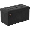 imageSONGMICS Mazie Collection  Storage Ottoman Bench Foldable Foot Rest 15 x 43 x 15 Inches End of Bed Bench Storage Chest Load 660 lb Living Room Bedroom Entryway Jelly Pink ULSF277R01Ink Black