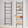 imageSONGMICS OvertheDoor Pantry Organizer 6Tier Pantry Organizers and Storage Spice Rack 6 Adjustable Baskets Fits Door Height 773834 Inches Holds 88 lb Wall Mounted Ink Black UKCS047B01Ink Black