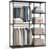imageSONGMICS Portable Closet Freestanding Closet Organizer Clothes Rack with Shelves Hanging Rods Storage Organizer for Cloakroom Bedroom 717 x 169 x 717 Inches Black URYG037B02Black