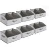imageSONGMICS Set of 6 Storage Baskets Foldable Storage Bins with Removable Dividers Fabric Boxes 157 x 118 x 79 Inches Closet Organizers 3 Handles for Living Room Cattail Gray URFB0140G01Cattail Gray