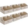 imageSONGMICS Set of 6 Storage Baskets Foldable Storage Bins with Removable Dividers Fabric Boxes 157 x 118 x 79 Inches Closet Organizers 3 Handles for Living Room Cattail Gray URFB0140G01Summer Sand
