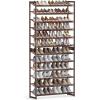 imageSONGMICS Shoe Rack 12Tier Shoe Organizer Metal Rack for Garage Set of 2 6Tier Stackable Shelf with Adjustable Flat or Angled Shelves Holds 4860 Pairs Bronze ULMR12ABronze