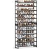 imageSONGMICS Shoe Rack 12Tier Shoe Organizer Metal Rack for Garage Set of 2 6Tier Stackable Shelf with Adjustable Flat or Angled Shelves Holds 4860 Pairs Bronze ULMR12ABlack