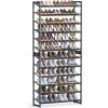 imageSONGMICS Shoe Rack 12Tier Shoe Organizer Metal Rack for Garage Set of 2 6Tier Stackable Shelf with Adjustable Flat or Angled Shelves Holds 4860 Pairs Bronze ULMR12ACool Gray
